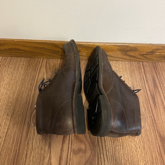 Ecco Men Size 43 US 9/9.5 Brown Leather Lace Up Chukka Ankle Boots - Picture 10 of 15